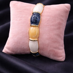 Monochrome Luxe Enamel Gold Bangle