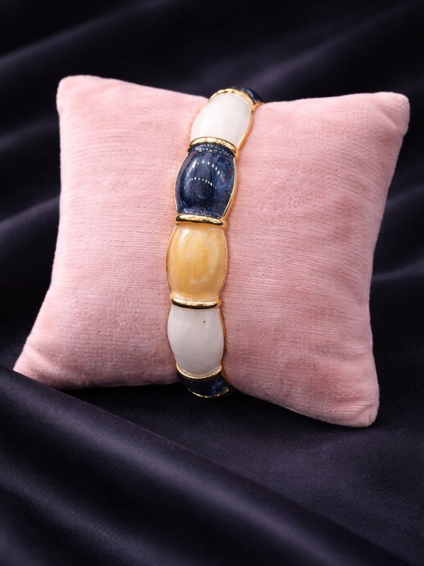 Monochrome Luxe Enamel Gold Bangle