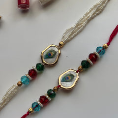 Mor Pankh Rakhi Bracelet Set