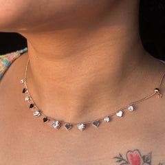 Multi Heart Crystal Choker Set AD