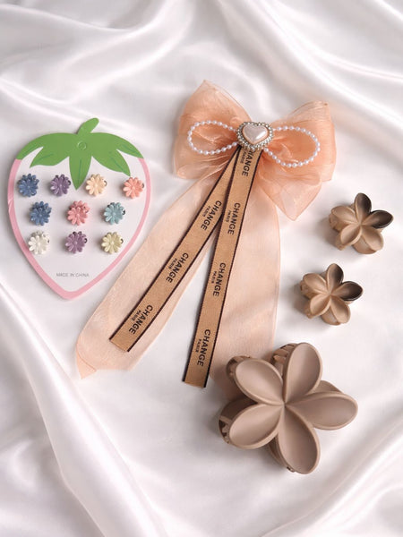 Pastel Bloom Hair Accessories Combo Set