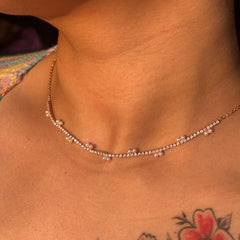 Pearl Crystal Choker Set AD