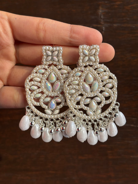 Pearl Kundan Dangler Earrings