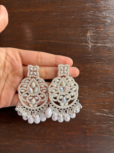 Pearl Kundan Dangler Earrings