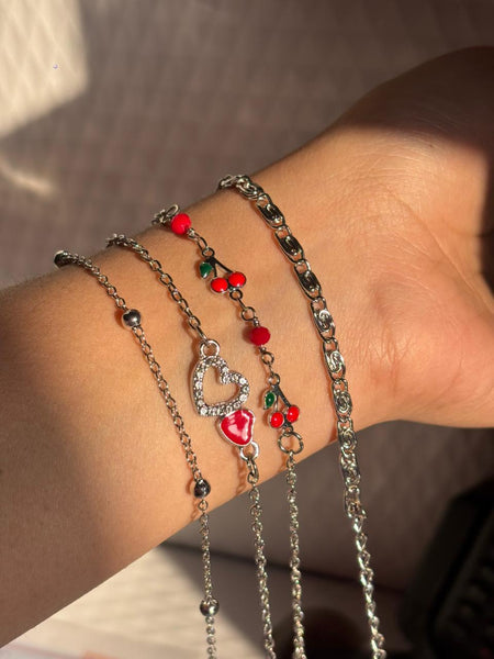 Pearl & Silver bracelet Combo Set