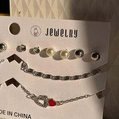 Pearl & Silver bracelet Combo Set