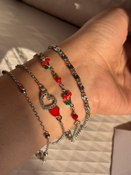 Pearl & Silver bracelet Combo Set