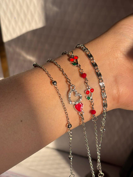 Pearl & Silver bracelet Combo Set