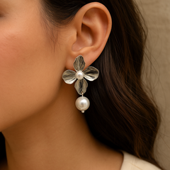 Petal Pearl Cascade Earrings