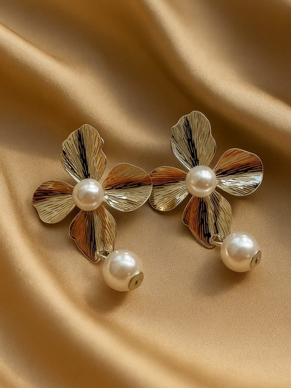 Petal Pearl Cascade Earrings