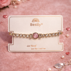 Pink Stone Crystal Tennis Bracelet