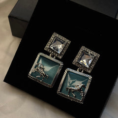 Ruby Silver Stallion Earring