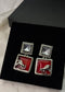 Ruby Silver Stallion Earring