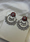 Ruhani Phool Pearl Oxidized Jhumka Earrings