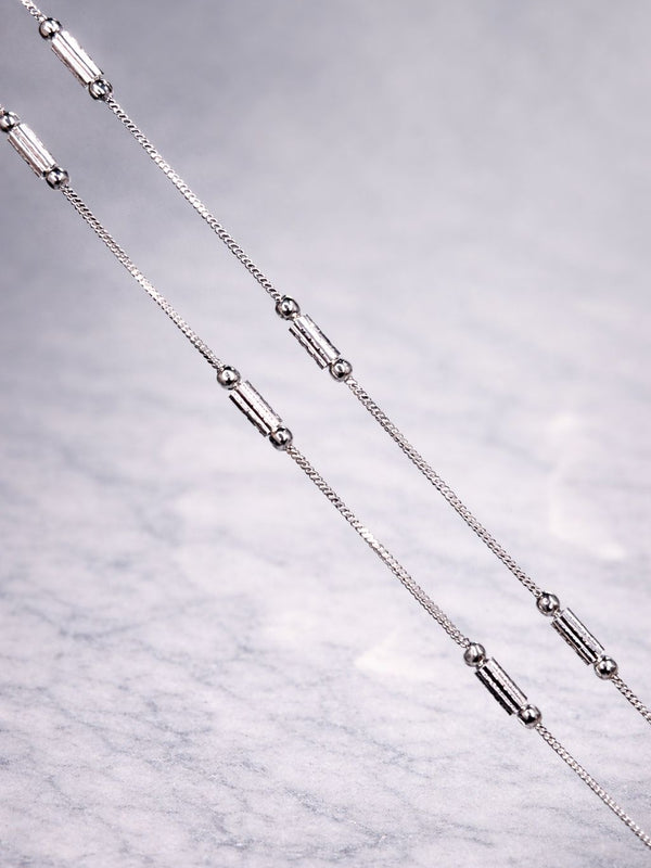 Silver Bloom Charm Anklet