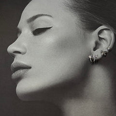 Silver Charm Trio Earrings Set
