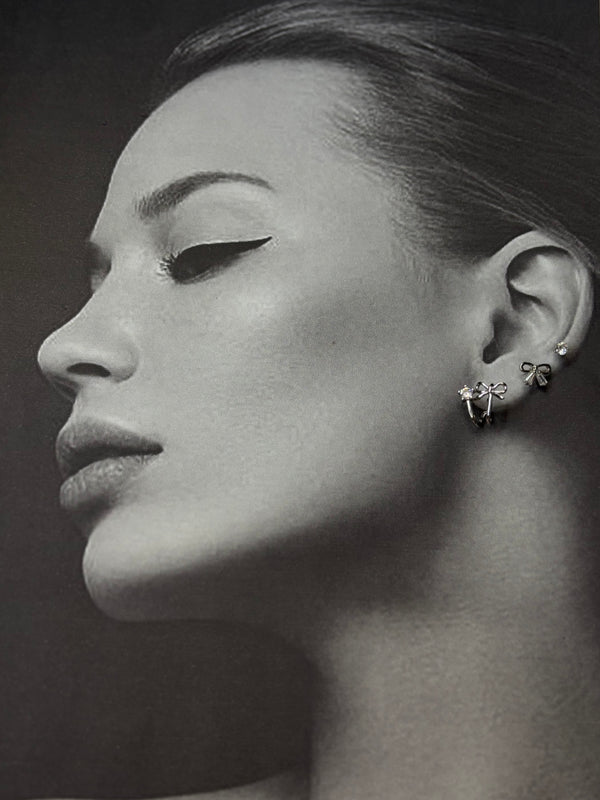 Silver Charm Trio Earrings Set