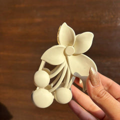 Matte Black Floral Hair Claw Clip