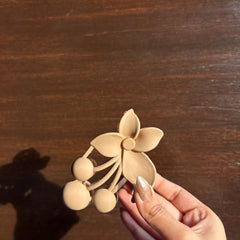 Matte Black Floral Hair Claw Clip