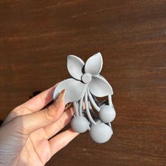 Matte Black Floral Hair Claw Clip