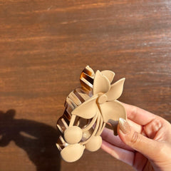 Matte Black Floral Hair Claw Clip