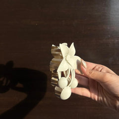 Matte Black Floral Hair Claw Clip