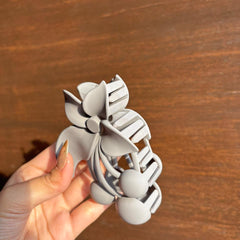 Matte Black Floral Hair Claw Clip