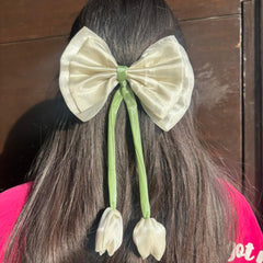 Pastel Bow Tulip Hair Clip