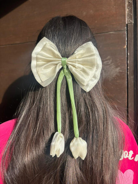 Pastel Bow Tulip Hair Clip