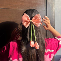 Pastel Bow Tulip Hair Clip