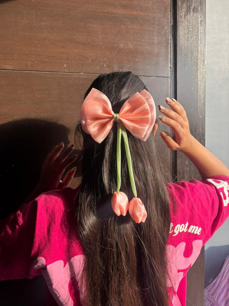 Pastel Bow Tulip Hair Clip