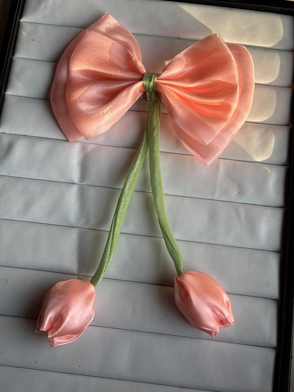 Pastel Bow Tulip Hair Clip