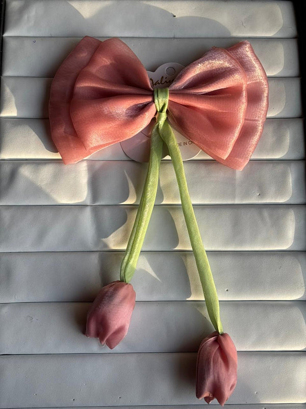 Pastel Bow Tulip Hair Clip