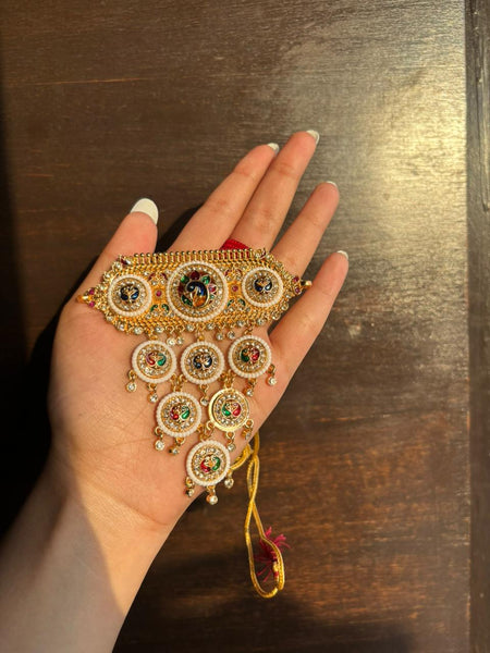 Rajputi Peacock Pearl Drop Necklace