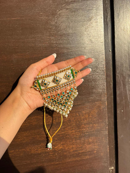 Rajputi Emerald Kundan Pearl Necklace