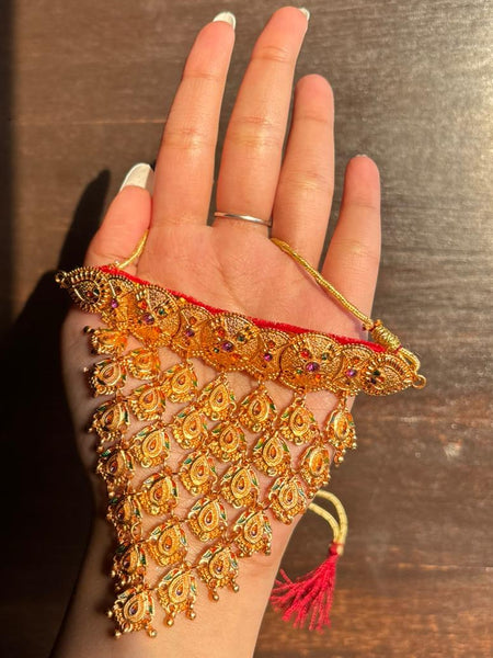 Rajputi Peacock Cascade Necklace