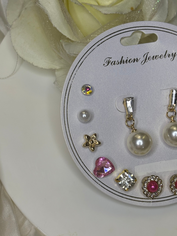Pearl Glam Earrings Set