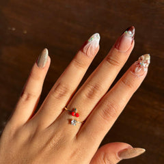 Red Cherry Crystal Adjustable Ring